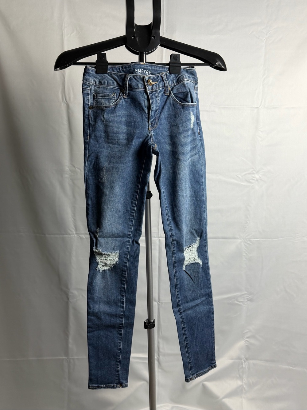 Empyre Distressed Skinny Jeans - Blue